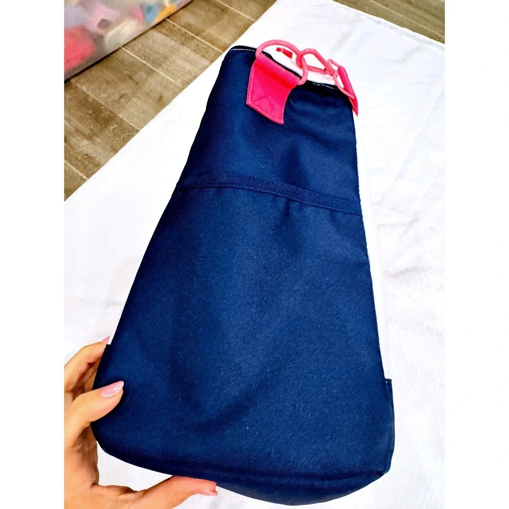 Packed Party Rainbow Tote Bag Duffel Weekender Pink Navy Shoulder Strap Preppy